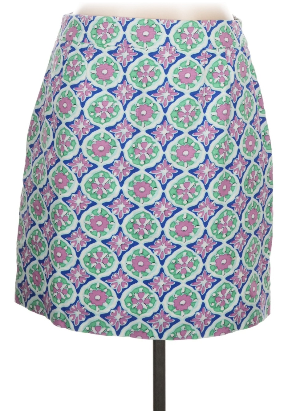 Talbots Floral Geometric Mini Skirt in Blue, Green & Pink